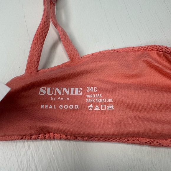 Aerie Sunnie Wireless Push Up Bra in Warm Coral - Picture 6 of 7